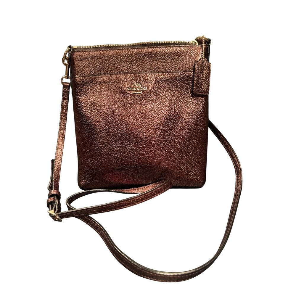 Coach Kitt Messenger Burgundy Crossgrain Leather Slim Crossbody Bag Purse